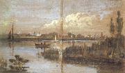 River scene with boats (mk31) Joseph Mallord William Turner